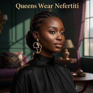 Gold stainless steel Egyptian Queen Nefertiti earrings